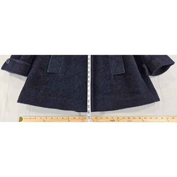 Vtg Katherine Kelly Womens Alpaca Wool Coat Peru Designer Quiet Luxury Blue Sz 8 - Picture 10 of 11